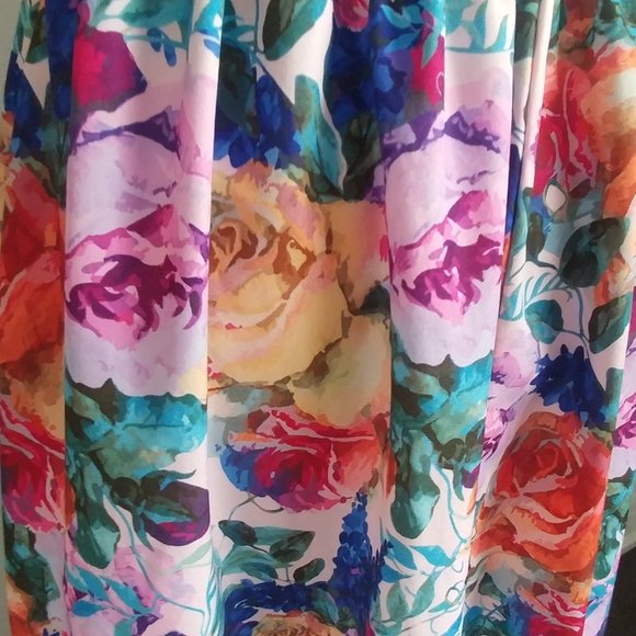 Summer Beach Corset Dress Strappy Colourful Floral Smocked Open Back Light Fairy - Picture 8 of 8